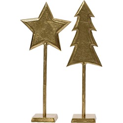 Decoratie alu l11b24h55 cm goud a2 kerst