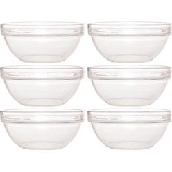 6x Schaaltje/kommetje van glas 14 cm - Serveerschalen
