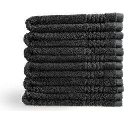 PHLOX Gastendoek Set 30x50 cm - 6 stuks - 600 g/m2 Zacht Katoen - Supreme Collectie - Zwart