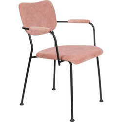 Zuiver Benson Eetkamerstoelen met armleuning Roze - Set van 2