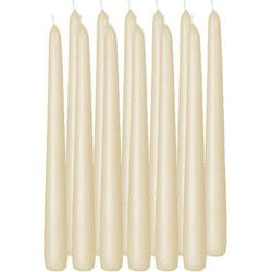 Enlightening Candles Dinerkaarsen - 12x stuks - creme wit - 8 branduren - 25 cm - kandelaar kaarsen - Dinerkaarsen
