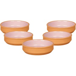 Set 12x tapas/creme brulee serveer schaaltjes terracotta/roze 16x4 cm - Snack en tapasschalen
