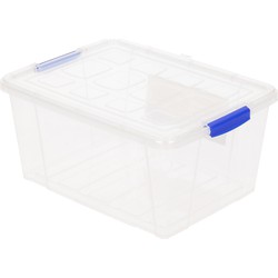 4x Opbergbakjes/organizers met deksel 1 liter 16 cm transparant - Opbergbox