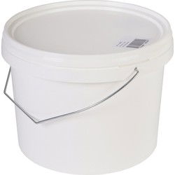 Emmer met deksel en handvat - 4x stuks - Wit - 5 liter - Opslag - Emmers