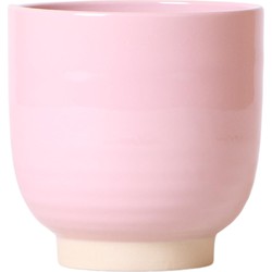 Kolibri Home | Glazed bloempot - Roze keramieken sierpot met glans - Ø12cm