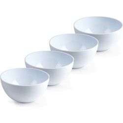 Plasticforte kommetjes/schaaltjes - 4x - plastic - 14x6 cm - ivoor wit - Kommetjes