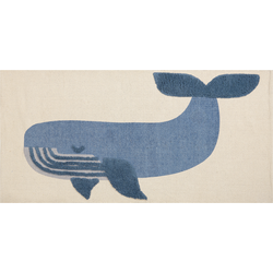 SELAI - Vloerkleed  - Beige/Blauw - Katoen