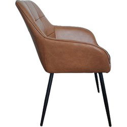 Eetkamerstoel Bruin PU Leer  - Nolan Square - Set van 2