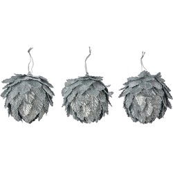 Clayre & Eef Decoratie Hanger Bloemen Zilverkleurig Kunststof