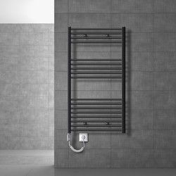 Badkamerradiator Elektrisch met verwarmingselement 900W 750x1200 mm antraciet recht met zijaansluiting