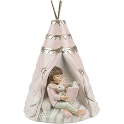 Clayre & Eef Spaarpot 13x13x19 cm Roze Kunststof