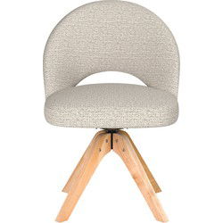 Eetkamerstoel Mick Off-White Houten Swivel - Giga Meubel