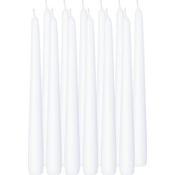 Enlightening Candles Dinerkaarsen - 12x stuks - wit - 8 branduren - 25 cm - kandelaar kaarsen - Dinerkaarsen