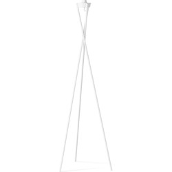 Moderne vloerlamp voet Tripod voor lampenkap - Wit - 48/48/149cm - gemaakt van Metaal - geschikt voor E27 LED lichtbron - voor lampenkap met doorsnede max.50cm