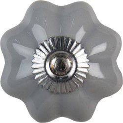 Clayre & Eef Deurknop Ø 5 cm Grijs Keramiek
