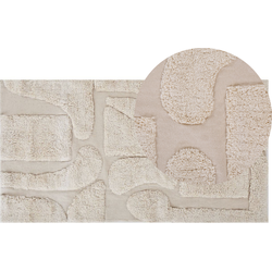 DIYADIN - Laagpolig vloerkleed - Beige - 80 x 150 cm - Katoen