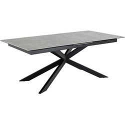 Eettafel Uitschuifbaar - Grijs Keramiek - 240x100x76cm - Jorvik