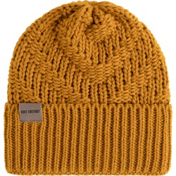 Knit Factory Sally Gebreide Muts Heren & Dames - Big Beanie - Oker - One Size - Grof gebreid