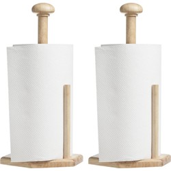 2x Houten keukenpapier/papierrol houder 31 cm - Keukenrolhouders