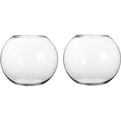 Mica Decorations Bolvaas/komvaas - 2x - glas - vissenkom - H40 cm - Vazen