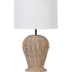 FURELOS - Tafellamp - Gebroken wit - Rotan