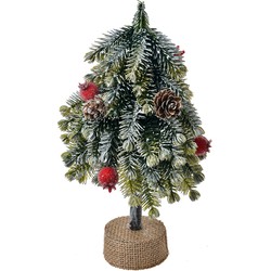 Clayre & Eef Kerstdecoratie Kerstboom 12x12x24 cm Groen Kunststof