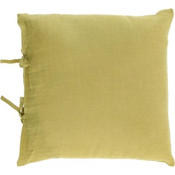 Kave Home - Groene kussenhoes Tazu van 100% linnen 45 x 45 cm