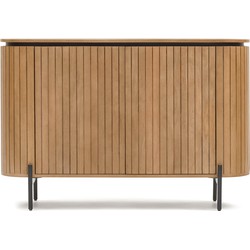 Kave Home - Licia 2-deurs dressoir van massief mangohout en zwart gelakt metaal 120 x 80 cm