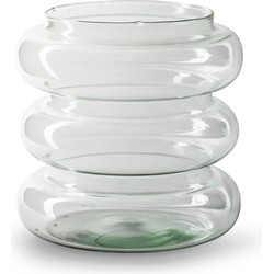 Jodeco Bloemenvaas Bubbles - transparant - glas - D19 x H19 cm - Moderne vaas - Vazen