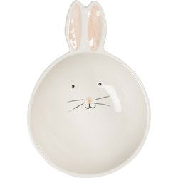 Clayre & Eef Soepbord  11x27x3 cm Beige Keramiek Rond Konijn Soepkom