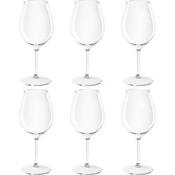 8x Witte of rode wijn glazen 51 cl/510 ml van onbreekbaar transparant kunststof - Wijnglazen