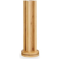 Kinvara Koffie cup/capsule houder/dispenser - bamboe hout - voor 36 cups - D11 x H34 cm - Koffiecuphouders