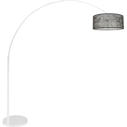 Moderne booglamp met zwarte kap Steinhauer Sparkled Light Wit