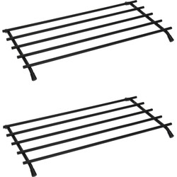 5x Metalen onderzetters zwart voor pannen/ovenschalen 20 cm - Panonderzetters