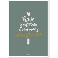 Villa Madelief kerstkaart Have yourself a merry Christmas groen