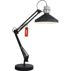 Industriële Tafellamp - Anne Light & Home - Metaal - E27 - Voor Binnen - Zwart