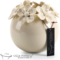 Villa Pottery  Witte bloemenvaas Jolie D14x14 x H16 
