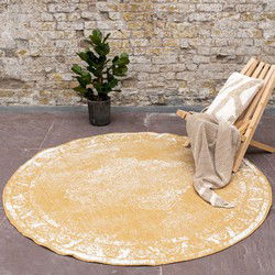 Rond Buitenkleed sage - Geel/Okergeel - dubbelzijdig - EVA Interior - Polypropyleen