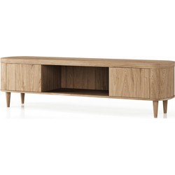 HSM Collection-Tv Meubel Dune 2 Deur-200x50x55-Naturel-Eiken