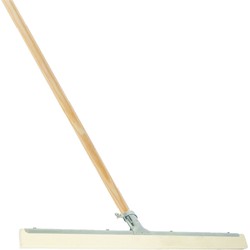 Vloertrekker/douchetrekker voor water metaal/rubber 45 cm met houten steel 150 cm - Vloertrekkers