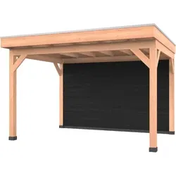 Douglas overkapping 400 x 300, met zwarte achterwand, Westwood Comfort Green