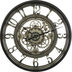 Atmosphera Wandklok/muur klok - Vintage - Dia 50 cm - kunststof/glas - Wandklokken