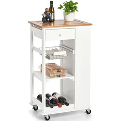 Zeller Keukentrolley - Uitschuifbare Mandjes - Wijnrek - 50 x 86 cm - Opberg trolley