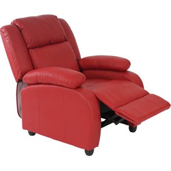 Cosmo Casa  TV - fauteuil - Relaxfauteuil - Ligfauteuil - Lincoln - Kunstleer - Rood