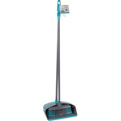 Alpina Stoffer en blik met lange steel - blauw - kunststof - 93 cm - Stoffer en blik