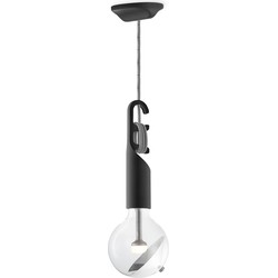 Move Me hanglamp Twist - zwart / Cone 5,5W - zilver
