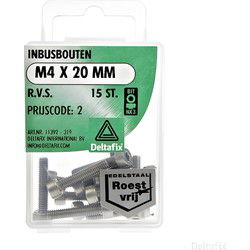 Inbusbout m4x20mm rvs 15st