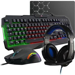 De G-LAB Gaming Argon Combo-kaliber + muis en tapijt + headset - KEYZ 120 FR, KULT 130, KORP 150, PAD - NL