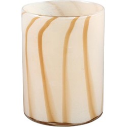 PTMD Windlicht Vincy - 15x15x20 cm - Glas - Creme