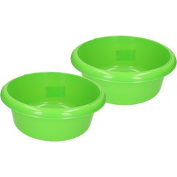 Set van 3x stuks camping afwasteilen / afwasbakken groen rond 6,2 liter - Afwasbak